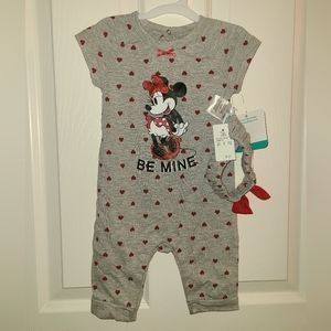 Disney Minnie Mouse Be Mine 2 Pc Romper & Headband